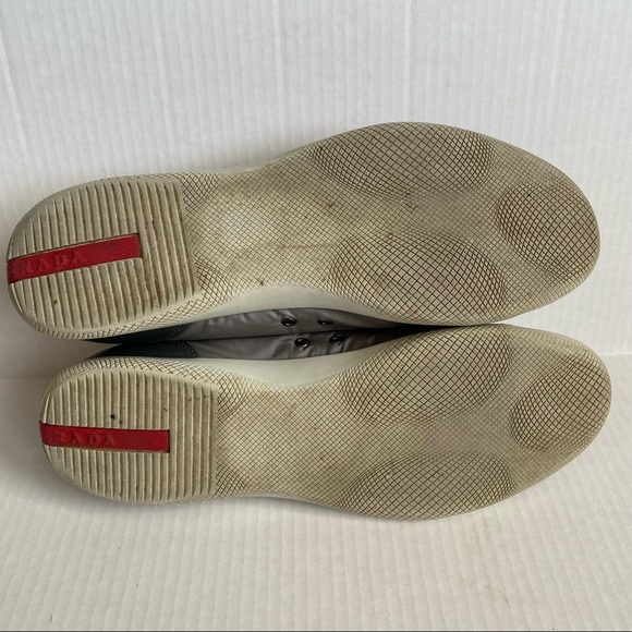 Prada Metallic Silver Gray Sneakers - Picture 10 of 12